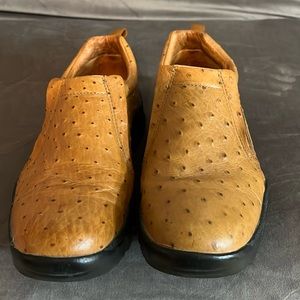 Roper Ostrich skin slip loafer
